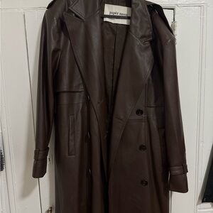 The Frankie Shop Brown Leather Jacket